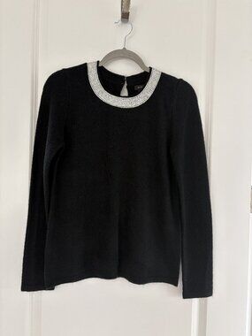 Halogen Black Sweater with Rhinestones